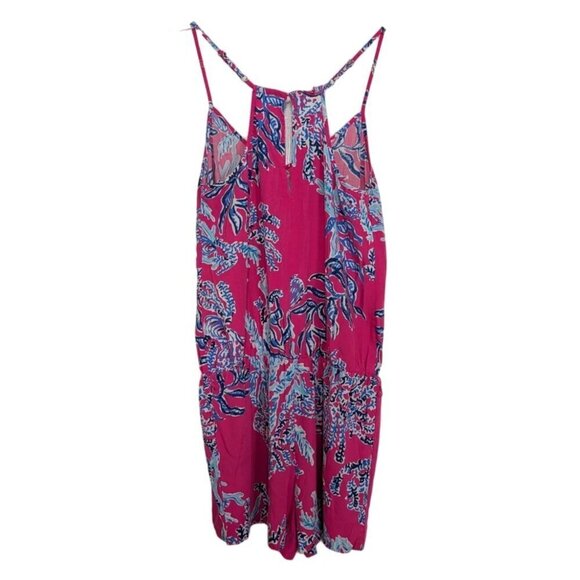 Lilly Pulitzer Dusk Romper Womens Size Small Pink Samba Coral Sleeveless Preppy - Picture 8 of 12